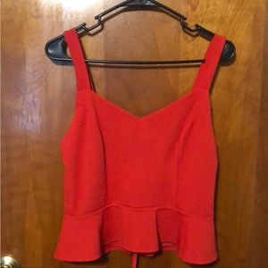 FINAL SUMMER SALE Worn three times red tied back peplum top .  good condition